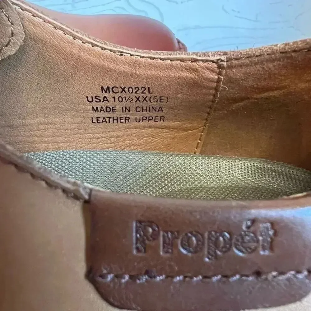 Propet tan Finn plain toe Oxford shoes men's Size 10.5 XX (5E)